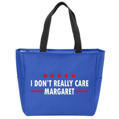 I Don’T Really Care Margaret Jd Vance Funny Minimalist Zip Tote Bag