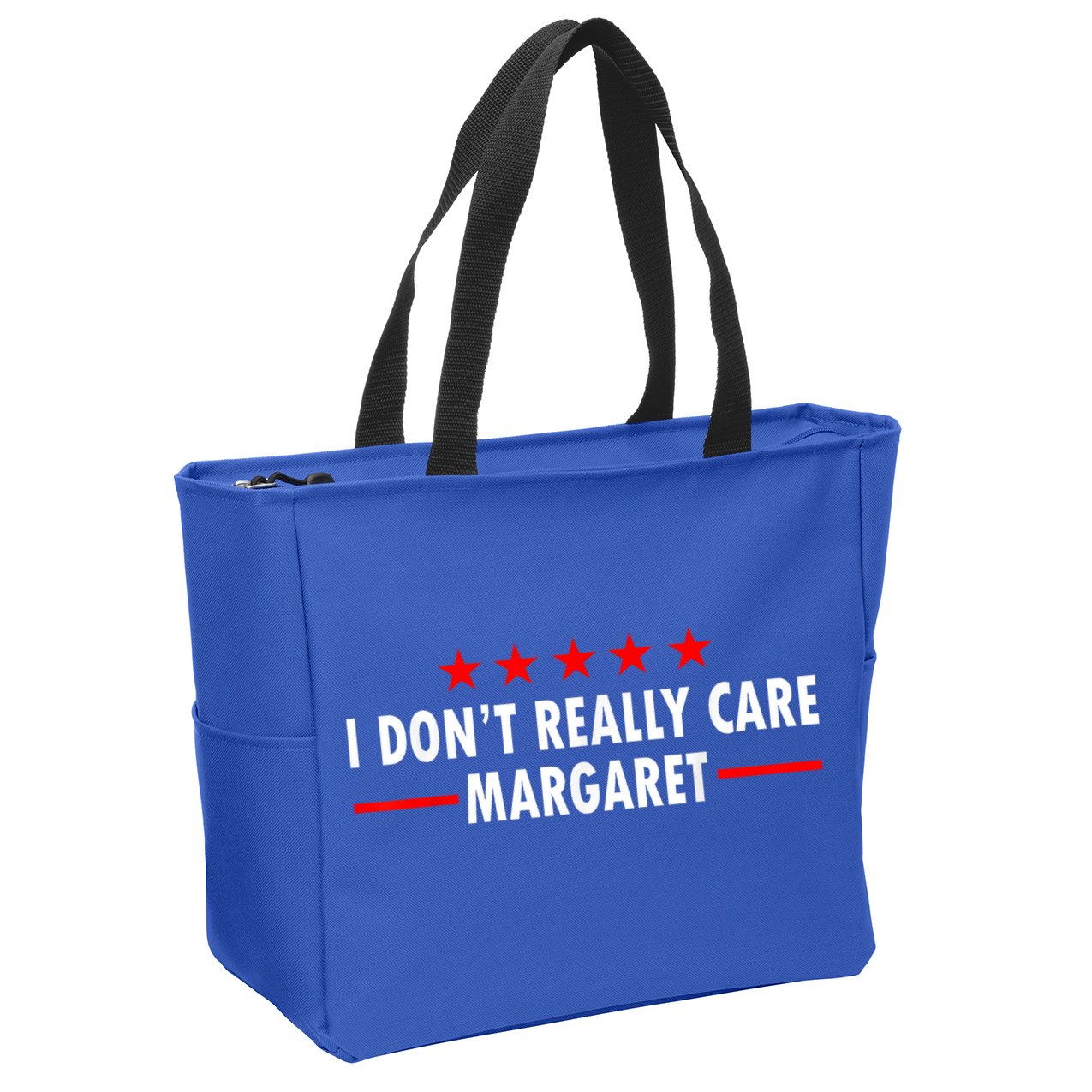 I Don’T Really Care Margaret Jd Vance Funny Minimalist Zip Tote Bag