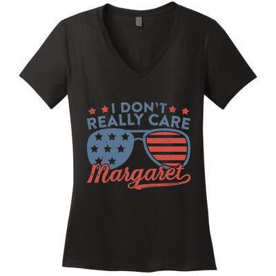 I DonT Really Care Margaret Funny Jd Vance Women's V-Neck T-Shirt