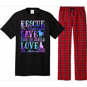 Ie Dye Rescue He Mistreated Save He Injured Love Dog Cat Pajama Set