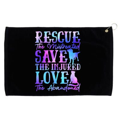 Ie Dye Rescue He Mistreated Save He Injured Love Dog Cat Grommeted Golf Towel