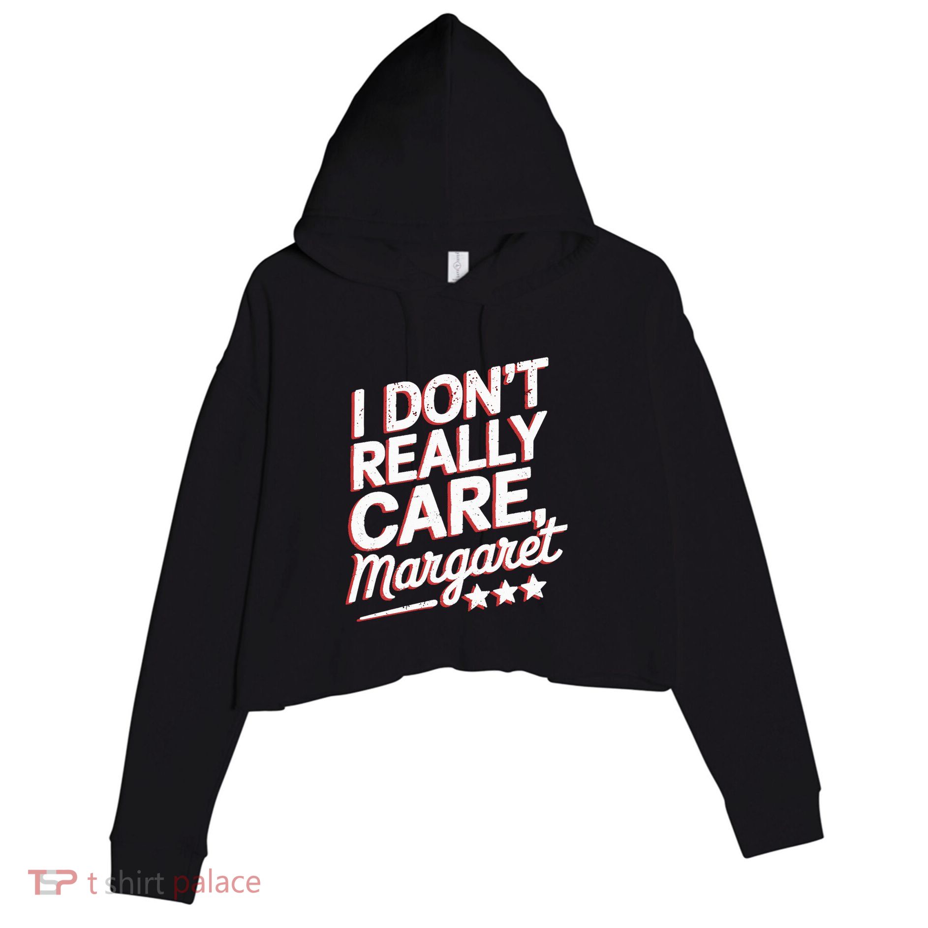 I Don’T Really Care Margaret Jd Vance Meme Crop Fleece Hoodie
