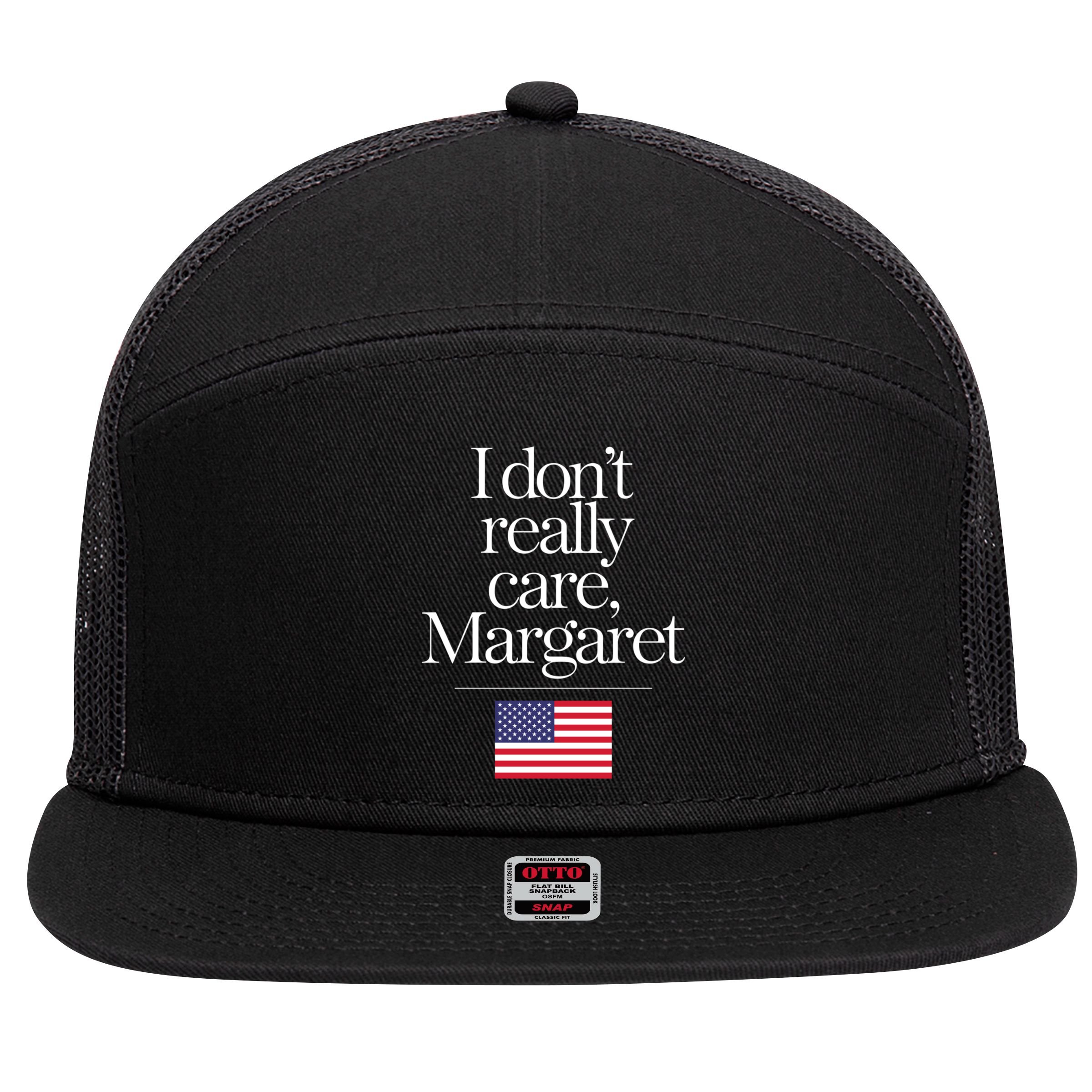 I DonT Really Care Margaret Funny Minimalist Jd Vance Long Sleeve 7 Panel Mesh Trucker Snapback Hat