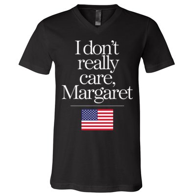 I DonT Really Care Margaret Funny Minimalist Jd Vance Long Sleeve V-Neck T-Shirt