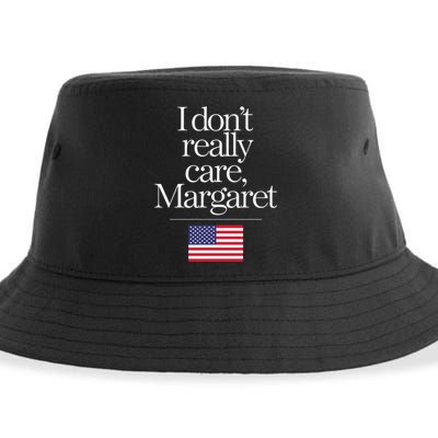 I DonT Really Care Margaret Funny Minimalist Jd Vance Long Sleeve Sustainable Bucket Hat