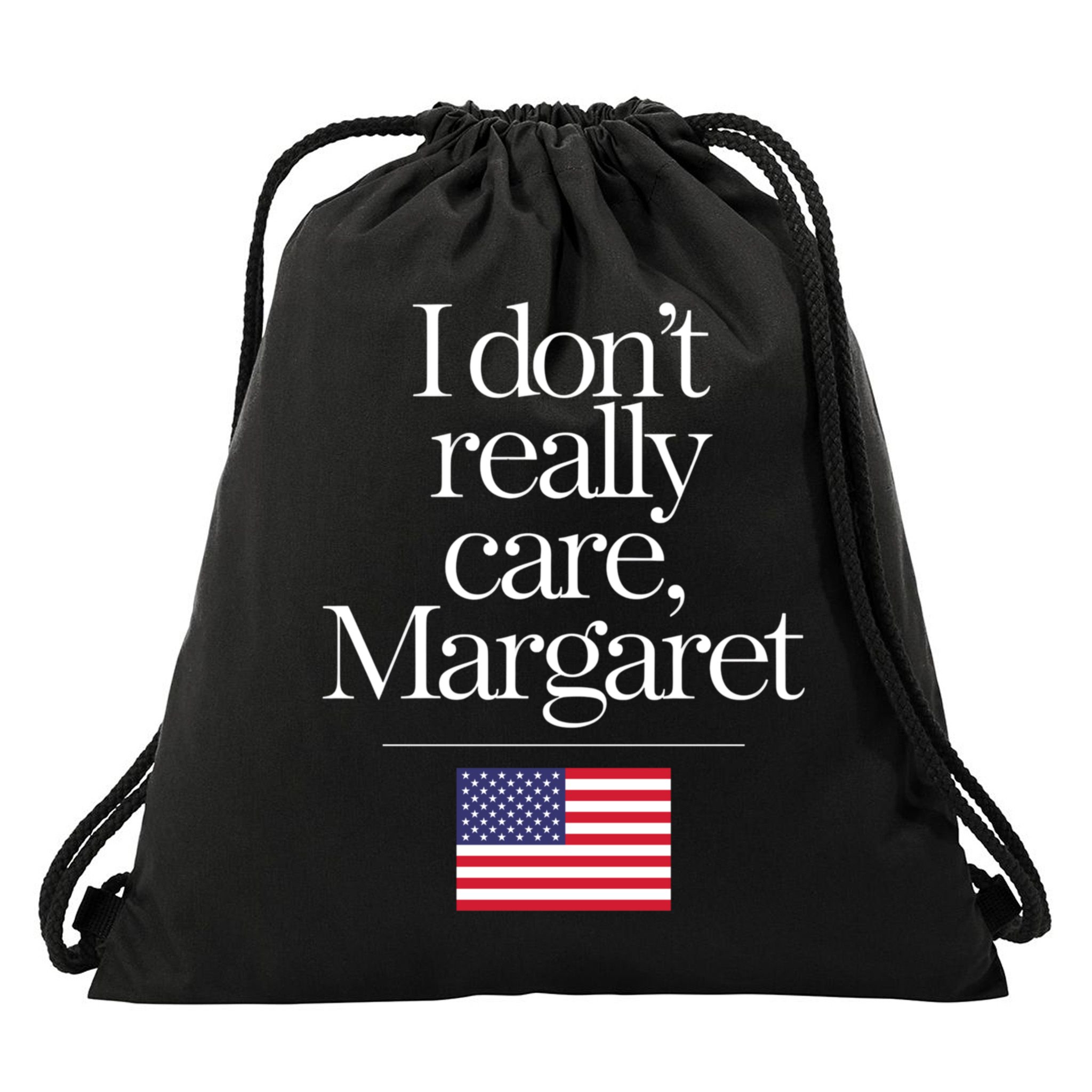 I DonT Really Care Margaret Funny Minimalist Jd Vance Long Sleeve Drawstring Bag