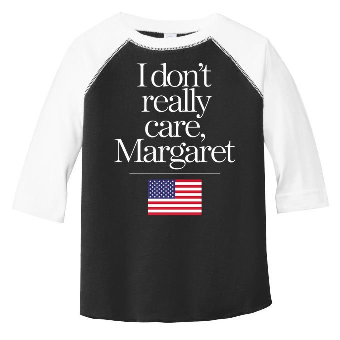 I DonT Really Care Margaret Funny Minimalist Jd Vance Long Sleeve Toddler Fine Jersey T-Shirt