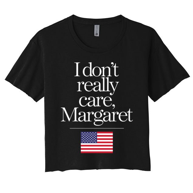 I DonT Really Care Margaret Funny Minimalist Jd Vance Long Sleeve Crop Top