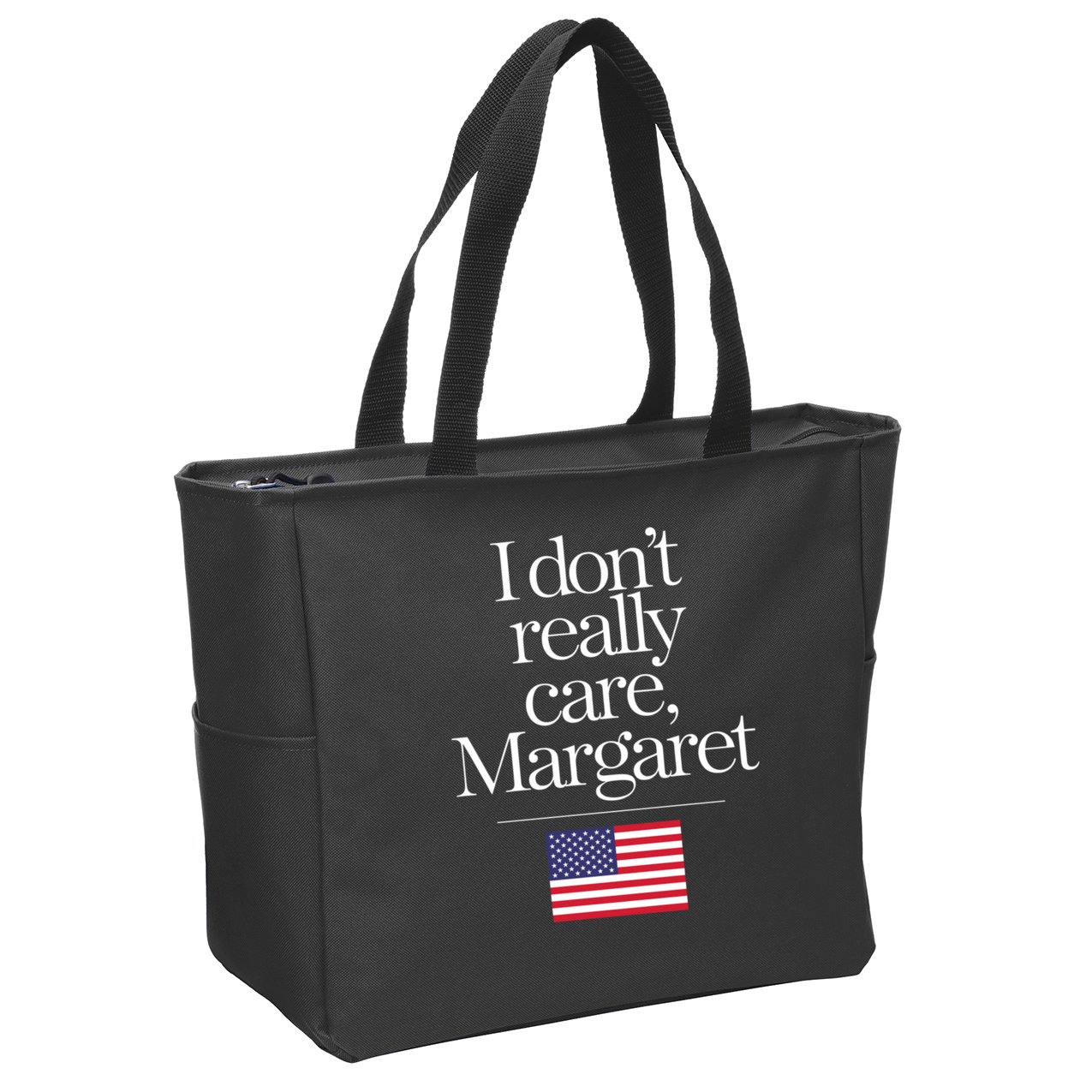 I DonT Really Care Margaret Funny Minimalist Jd Vance Long Sleeve Zip Tote Bag