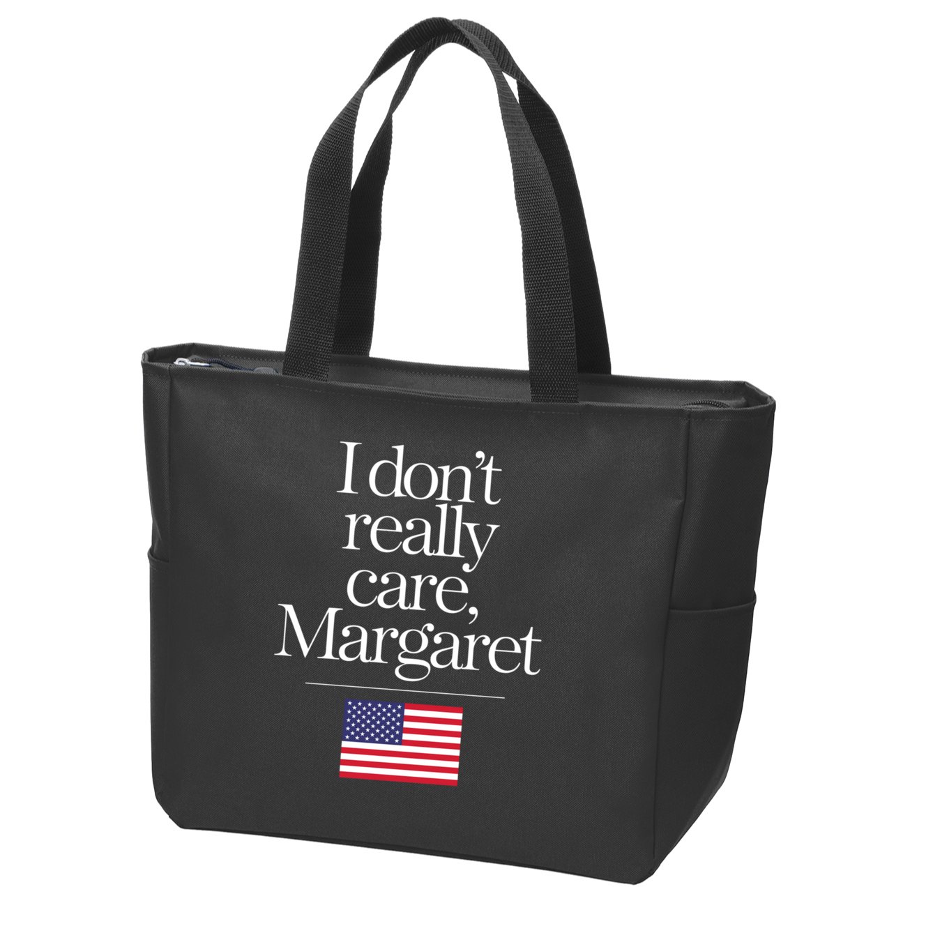 I DonT Really Care Margaret Funny Minimalist Jd Vance Long Sleeve Zip Tote Bag