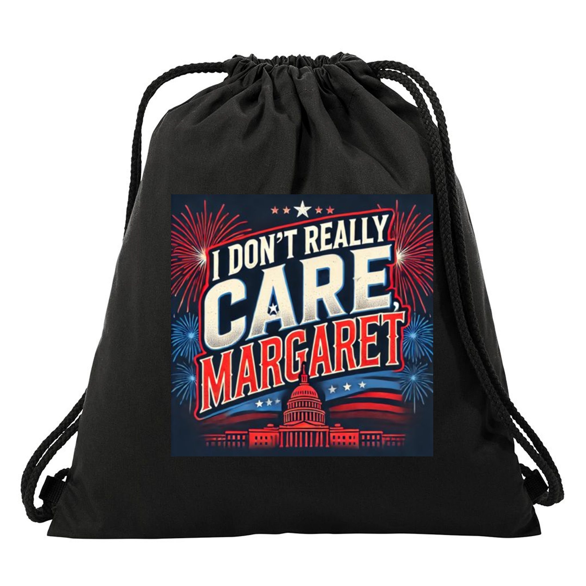 I Don’T Really Care Margaret Drawstring Bag