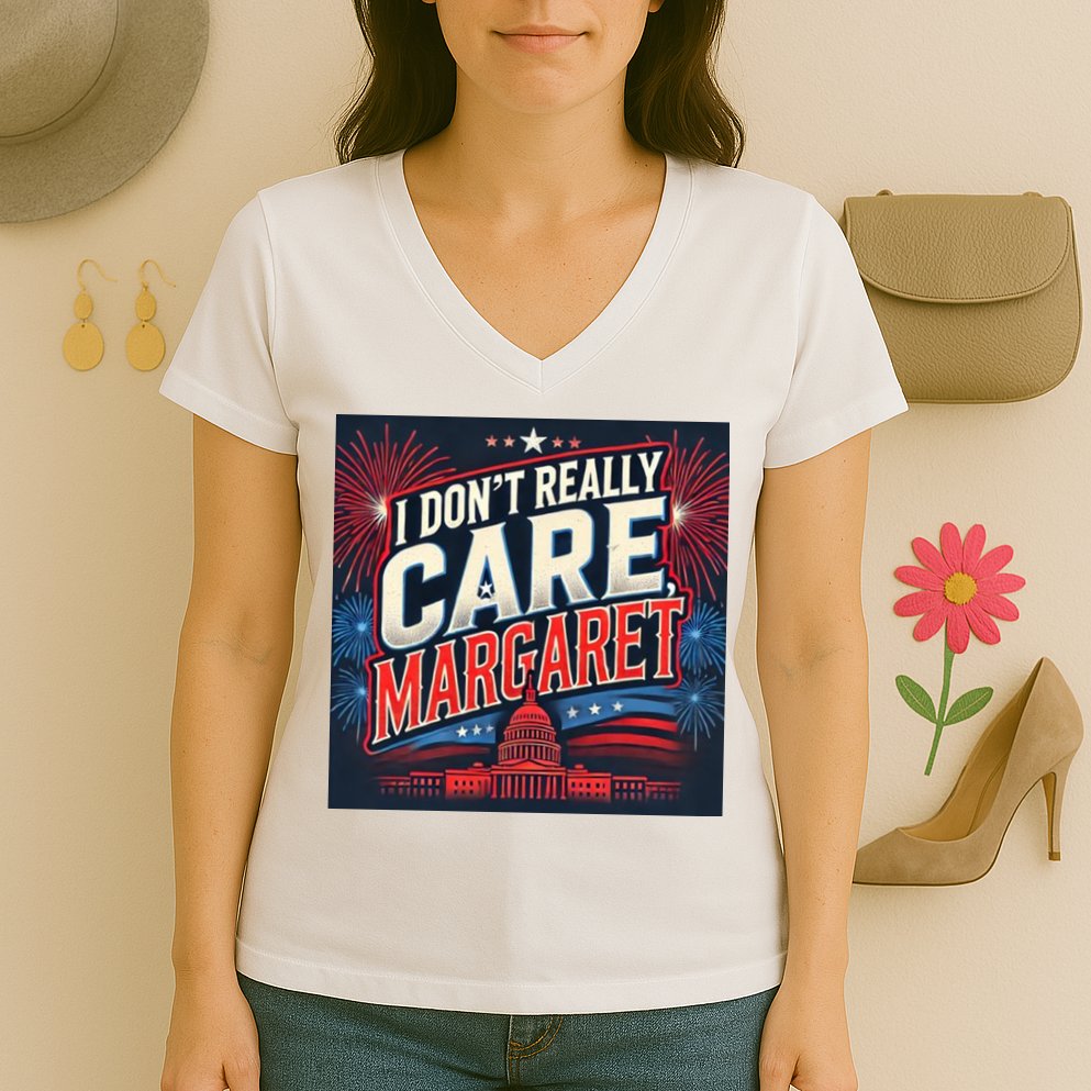 I Don’T Really Care Margaret Women's V-Neck T-Shirt