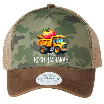 I Dig Rosh Hashanah Dump Truck Apples Honey Jewish New Year Legacy Tie Dye Trucker Hat