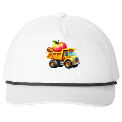 I Dig Rosh Hashanah Dump Truck Apples Honey Jewish New Year Snapback Five-Panel Rope Hat