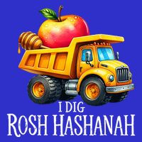 I Dig Rosh Hashanah Dump Truck Apples Honey Jewish New Year Short Acrylic Beanie