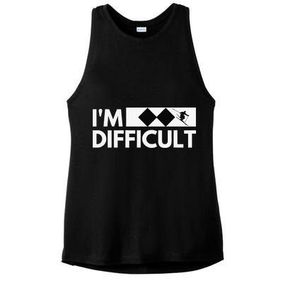 I'm Difficult Ski Funny Skier Snowboard Skiing Ladies PosiCharge Tri-Blend Wicking Tank