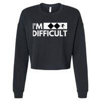 I'm Difficult Ski Funny Skier Snowboard Skiing Cropped Pullover Crew