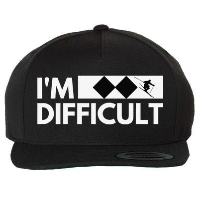 I'm Difficult Ski Funny Skier Snowboard Skiing Wool Snapback Cap