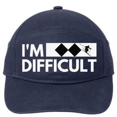 I'm Difficult Ski Funny Skier Snowboard Skiing 7-Panel Snapback Hat