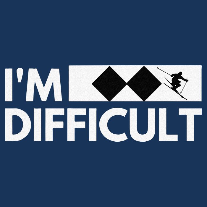 I'm Difficult Ski Funny Skier Snowboard Skiing Flat Bill Trucker Hat