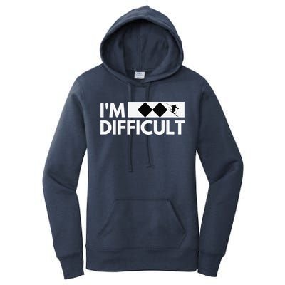 I'm Difficult Ski Funny Skier Snowboard Skiing Women's Pullover Hoodie
