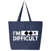 I'm Difficult Ski Funny Skier Snowboard Skiing 25L Jumbo Tote