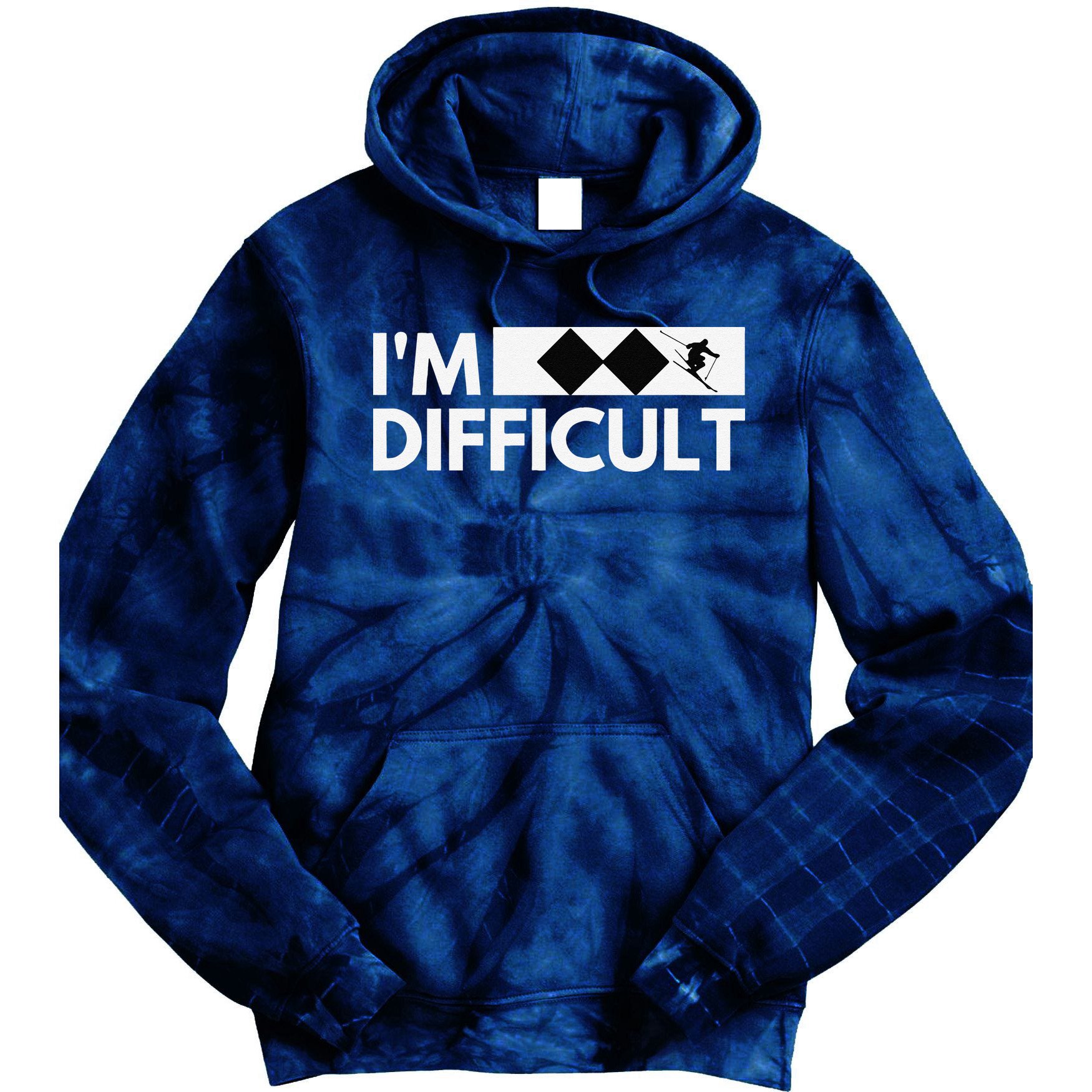 I'm Difficult Ski Funny Skier Snowboard Skiing Tie Dye Hoodie