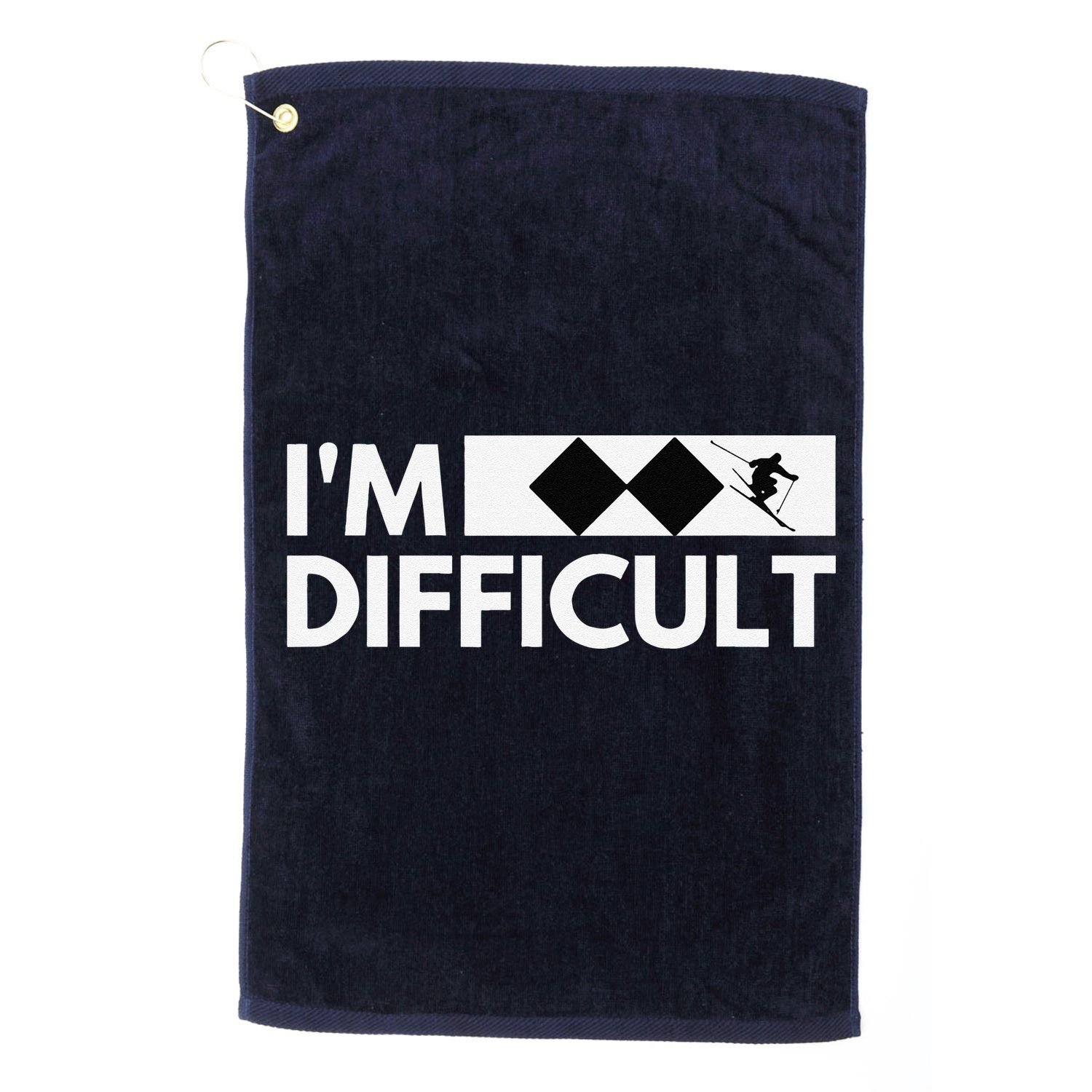 I'm Difficult Ski Funny Skier Snowboard Skiing Golf Towel