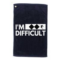 I'm Difficult Ski Funny Skier Snowboard Skiing Golf Towel