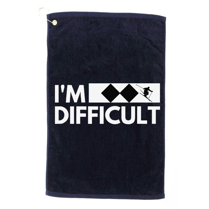 I'm Difficult Ski Funny Skier Snowboard Skiing Golf Towel