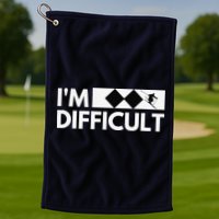 I'm Difficult Ski Funny Skier Snowboard Skiing Golf Towel
