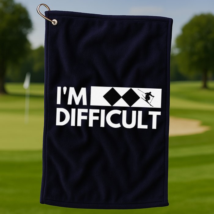 I'm Difficult Ski Funny Skier Snowboard Skiing Golf Towel