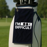 I'm Difficult Ski Funny Skier Snowboard Skiing Golf Towel