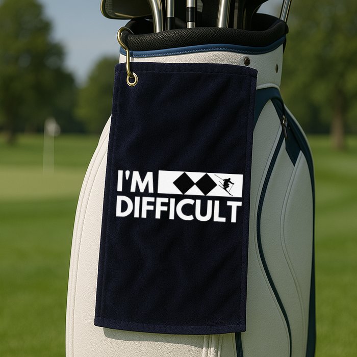 I'm Difficult Ski Funny Skier Snowboard Skiing Golf Towel