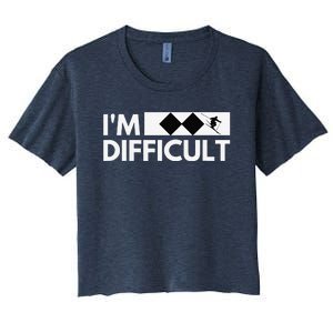 I'm Difficult Ski Funny Skier Snowboard Skiing Women's Crop Top Tee