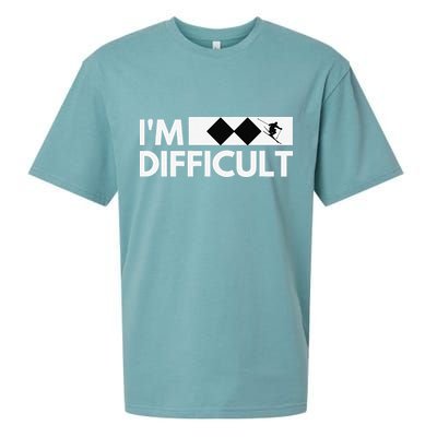 I'm Difficult Ski Funny Skier Snowboard Skiing Sueded Cloud Jersey T-Shirt