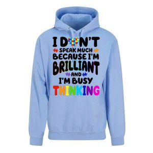 I Don't Speak Much Because I'm Brilliant And Busy Autism Awareness Unisex Surf Hoodie