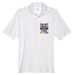 I Don't Speak Much Because I'm Brilliant And Busy Autism Awareness Men's Origin Performance Pique Polo