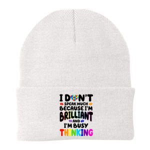 I Don't Speak Much Because I'm Brilliant And Busy Autism Awareness Knit Cap Winter Beanie