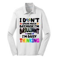 I Don't Speak Much Because I'm Brilliant And Busy Autism Awareness Silk Touch Performance Long Sleeve Polo