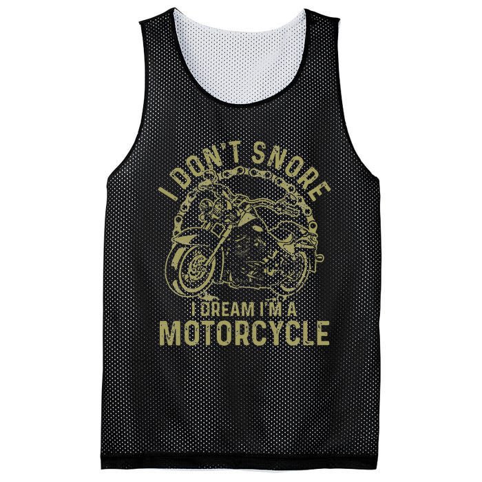 I Dont Snore I Dream Im A Motorcycle Funny Snoring Biker Mesh Reversible Basketball Jersey Tank