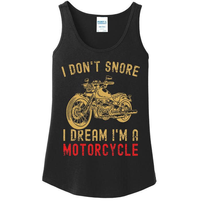 I DonT Snore I Dream IM A Motorcycle Ladies Essential Tank