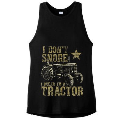 I Don't Snore I Dream I'm a Tractor Funny Tractor Gift Ladies PosiCharge Tri-Blend Wicking Tank