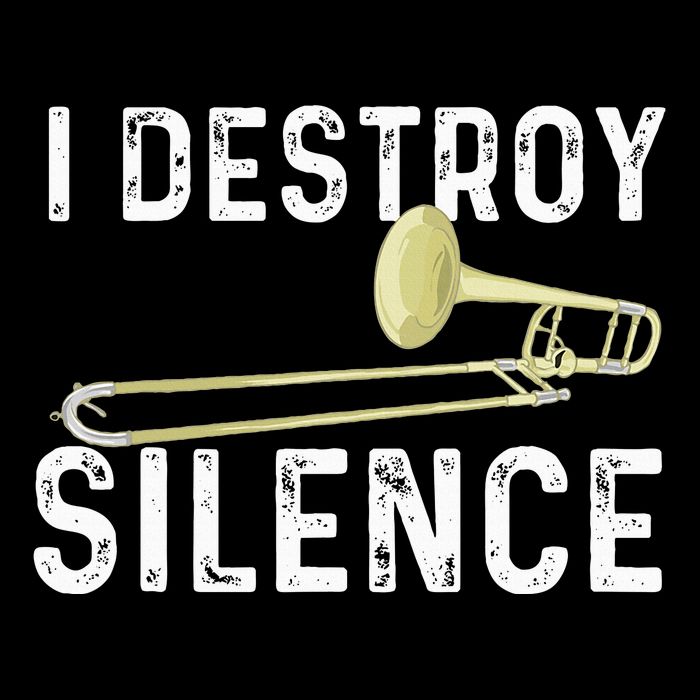 I Destroy Silence Trombonist Trombone Player Marching Band Impact Tech Backpack