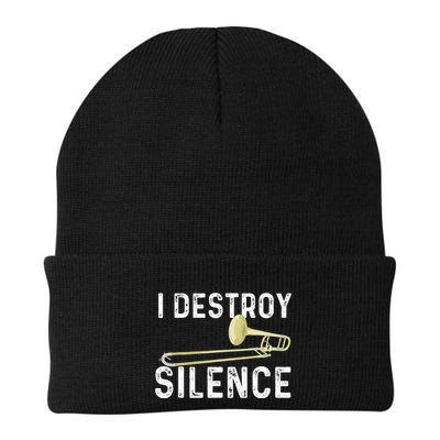 I Destroy Silence Trombonist Trombone Player Marching Band Beanie