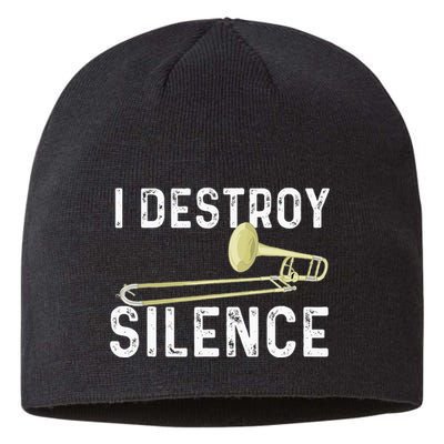 I Destroy Silence Trombonist Trombone Player Marching Band Sustainable Beanie