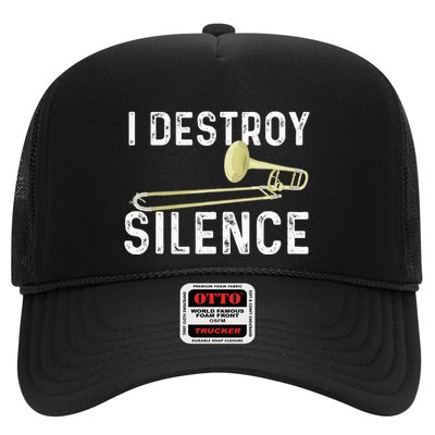 I Destroy Silence Trombonist Trombone Player Marching Band Trucker Hat