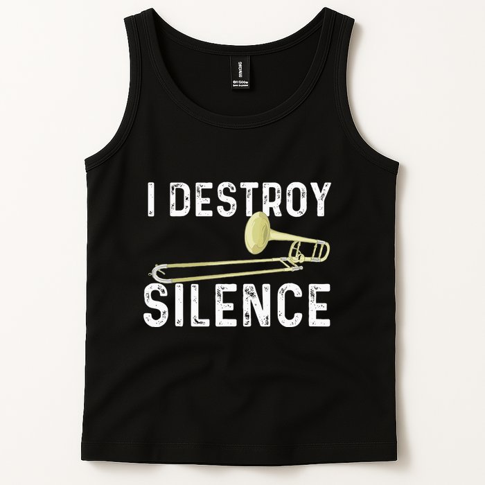 I Destroy Silence Trombonist Trombone Player Marching Band Tank Top