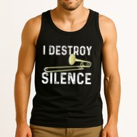 I Destroy Silence Trombonist Trombone Player Marching Band Tank Top