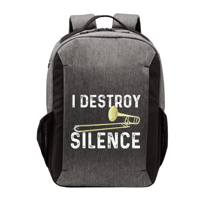I Destroy Silence Trombonist Trombone Player Marching Band Vector Backpack